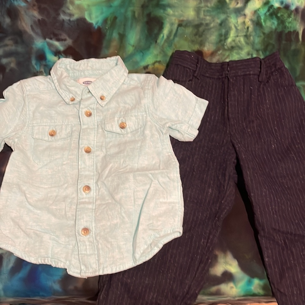18-24 Month Linen Shirt and Wool Pants Set